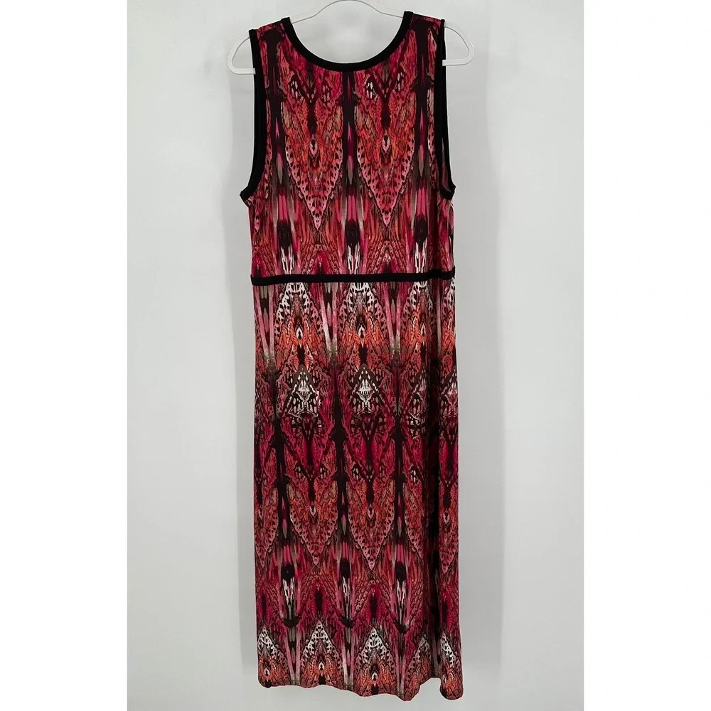 Chicos Womens Boho Ikat Print Maxi Dress Size 3 US XL Resort Vacation Eclectic
